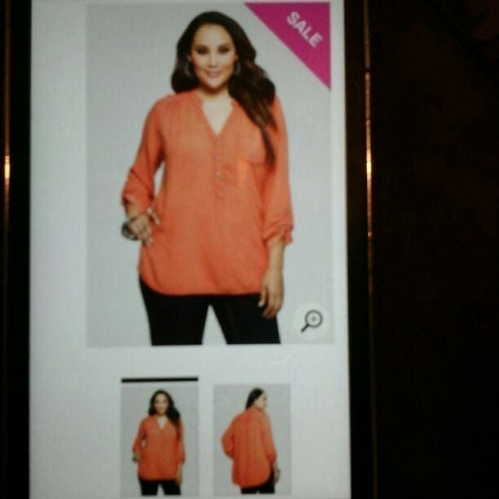 Ashley Stewart Orange Washed Tunic